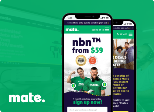 mate mobile home page