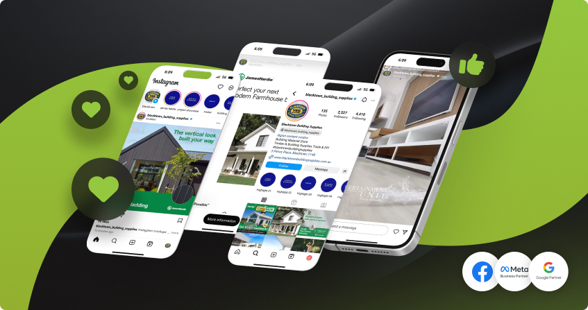 collage of different instagram ad campaigns we have run.