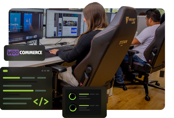 working on a woocommerce development jobcard from office photoshoot.