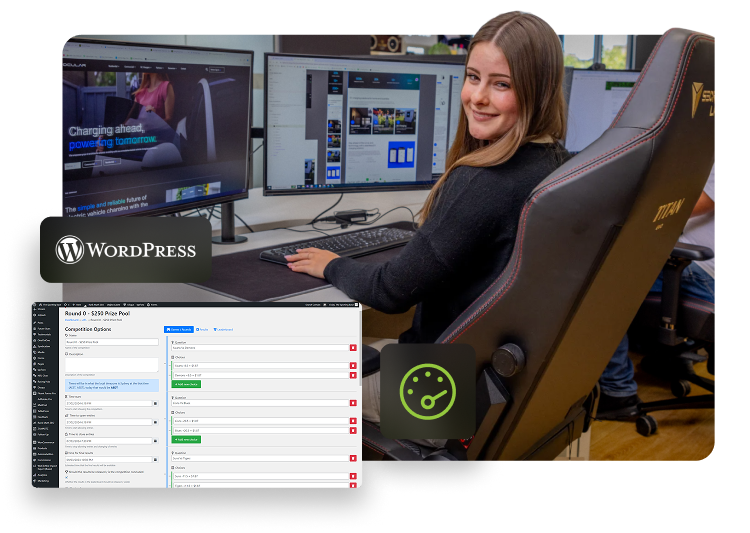 sydney based wordpress development team, photo depicts jordann, started as a junior at ccm at 17, 4 years ago.