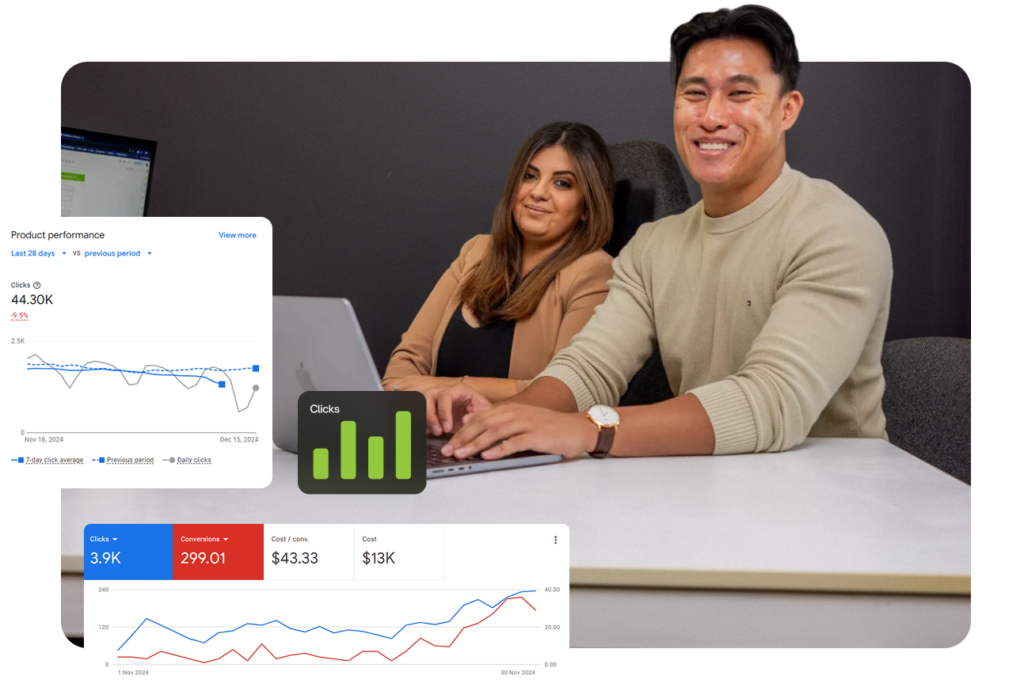 Adriel & Amanda senior paid media experts at Click Click Media