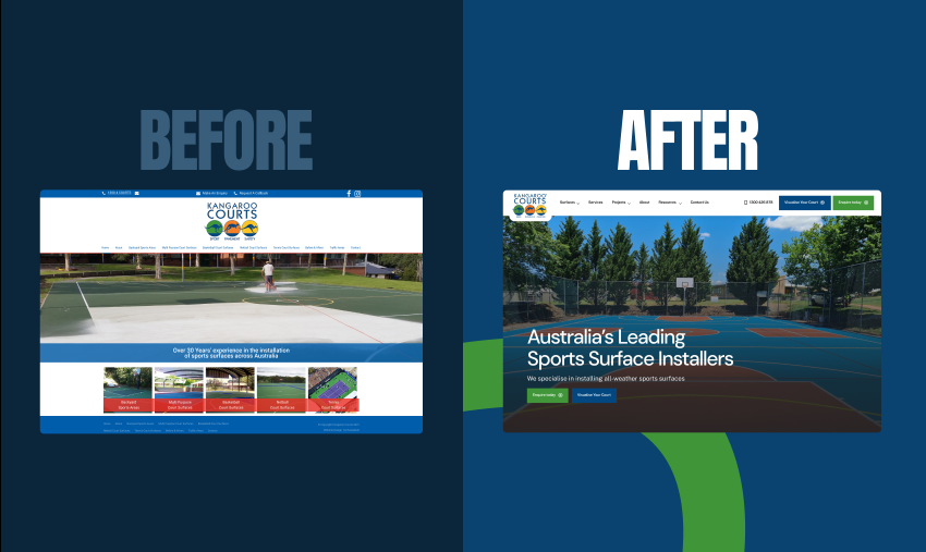 Kanga Courts Before And After Banner